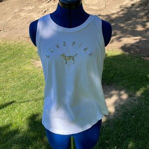 VS Love Pink white tank